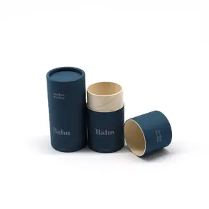 Biodegradable Empty Paper Deodorant Container Stick Push up Tubes Small Round Packaging Box for Lip Balm