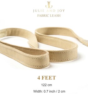 LAISSE Cuir et TISSU ITALIEN dorés pour propriétaires de chiens-Quincaillerie de finition dorée de qualité supérieure Laisse en tissu durable - Product Image 5