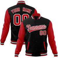 Jaket Varsity Custom Cetak Digital dengan Logo Depan dan Nomor Belakang yang Dipersonalisasi, Kancing Jepret, Ringan, untuk Tim
