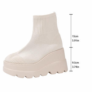 <span class=keywords><strong>Bottes</strong></span> pour femmes, <span class=keywords><strong>bottes</strong></span> à talon compensé amincissantes, <span class=keywords><strong>bottes</strong></span> courtes d'hiver, nouvelle taille grande, semelle épaisse, plateforme, <span class=keywords><strong>bottes</strong></span> à enfiler, <span class=keywords><strong>bottes</strong></span> en tricot, vente en gros - Product Image 6