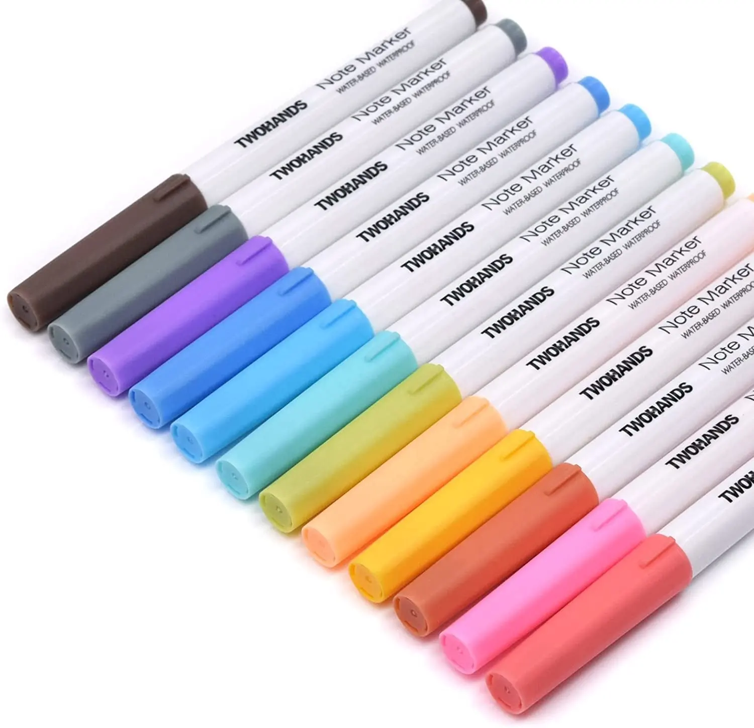 Marca-texto e caneta com 12 cores, conjunto de iluminador à base de água, material de diário e marcador