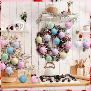 Bola de espuma de Navidad colgante con purpurina de Navidad, adornos de árbol de Navidad de espuma, adornos de bola de Navidad de 8CM a granel - Product Image 4