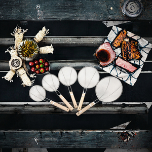Yolecen Hot Selling Stainless Steel Fine Mesh Chinois <strong>Cooking</strong> Utensils <strong>Sieve</strong> with Wooden Handle Metal Wire Mesh Skimmer - Product Image 2