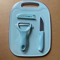 Ensemble de couteaux de cuisine colorés, écologiques, ambidextres, quatre pièces, lames en acier inoxydable, manche en bois, bord droit, lame de 3,9 pouces