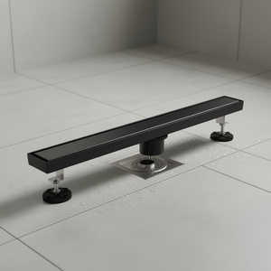 Drain de douche linéaire 28 pouces en acier inoxydable 304 avec couvercle amovible et bride, design moderne pour appartement - Product Image 2