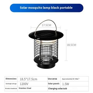 Lampe LED anti-moustique pour jardin extérieur Lampe solaire étanche avec choc électrique pour cour et pelouse - Product Image 5