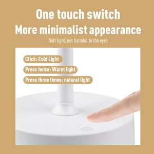 Hiện Đại Tối Giản USB Có Thể Sạc Lại Không Dây Bảng Đèn Sinh Thái Thân Thiện Với Phòng Ngủ Nghiên Cứu Trống Bóng Râm Thay Đổi Độ Sáng Điều Khiển Cảm Ứng Pleated - Product Image 4