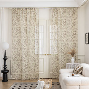 Rideaux transparents oiseau bohème 100% polyester-Moineaux et vignes peints à la main, glands fluides pour chambre/balcon/<span class=keywords><strong>caf</strong></span>é - Product Image 2