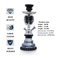 Chicha Arabe Complète à Succès avec Verre à Tuyau Simple/Double et Miroir – Exclusivité Transfrontalière en Métal