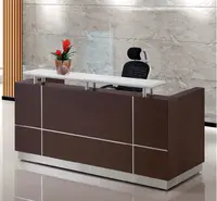 Özel endüstriyel resepsiyonist ahşap salon otel şirketi ofis ön sayaç resepsiyon masası (HX-8N2434)