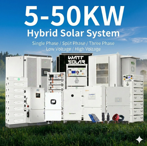 Système solaire hybride tout-en-un 10 kW 15 kW 20 kW 30 kW 50 kW pour la maison, stockage d'énergie, panneaux solaires, batterie, onduleurs solaires, kit hybride (5-5) - Product Image 1