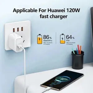 Cable USB tipo C de 120W, Cable de <span class=keywords><strong>carga</strong></span> rápida <span class=keywords><strong>10A</strong></span>, línea USB para teléfono móvil para Huawei 30 Xiaomi <span class=keywords><strong>Redmi</strong></span> Samsung POCO, Cable DE DATOS USB C - Product Image 6