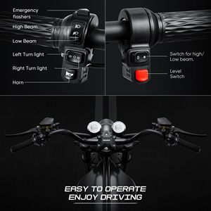 มอเตอร์ไซค์ UNIEBIKE EAhora M1P Pro พร้อมแบตเตอรี่คู่ ระยะทางสูงสุด 110 ไมล์ มอเตอร์ไซค์แบตเตอรี่ 60V 42Ah วิ่งได้ไกลถึง 55+ ไมล์ (เต็มกำลัง) - Product Image 5