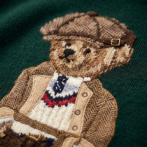 Suéter de Punto Grueso 7GG para Hombre, Estilo Preppy Vintage, con Jacquard de Oso, Diseño Retro con Estampado Animal, Mezcla de Lana, para Invierno - Product Image 6