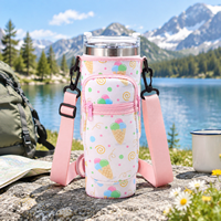 Manchon de tasse en polyester avec sangle d'épaule réglable, thermique, multi-usage, directement de l'usine, pour randonnée, camping, voyage, gobelet, tasse, utilisation en extérieur