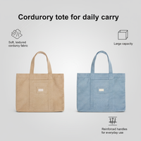 Sac fourre-tout en velours côtelé coloré de grande capacité personnalisé Royal Fair avec patch logo, sac à bandoulière décontracté pour le travail et l'école