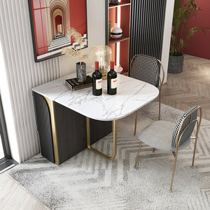 <span class=keywords><strong>Tavolo</strong></span> da Pranzo Allungabile Moderno con Piano in Marmo, <span class=keywords><strong>Design</strong></span> <span class=keywords><strong>Salvaspazio</strong></span> per Sala da Pranzo - Product Image 4
