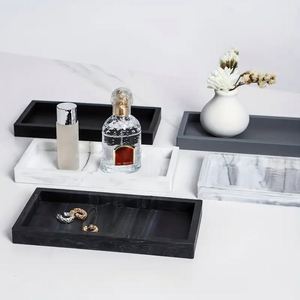 Silicone Storage <b>Tray</b> Bathroom Kitchen Cosmetic Organizer Marble Pattern <b>Perfume</b> Skincare Vanity <b>Tray</b> for Home Decor - Product Image 3