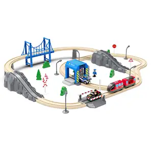 火车铁路槽CarWooden轨道套装玩具超级警察局木制轨道套装玩具