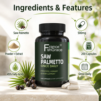 Complément alimentaire personnalisé Shecome Premium Strength Saw Palmetto pour la santé de la prostate chez l'homme, capsules pour la prostate