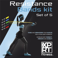 Bandas de Resistencia de Látex TPE para Ejercicio, Yoga y Entrenamiento en Casa, Ajustables, para Flexiones, Estiramiento y Fitness
