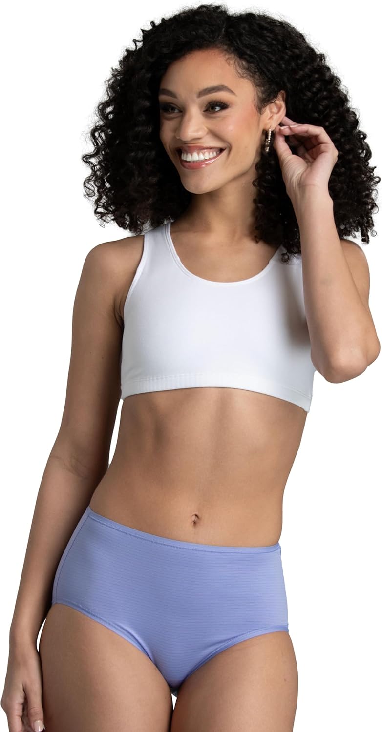 Women's Solid High-Rise Bikini Underwear Soft Spandex Breathable Moisture Wicking Everyday Plus Size Available