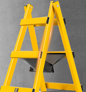 Échelle en acier noir rouge jaune Échelle d'ingénierie de décoration domestique <span class=keywords><strong>avec</strong></span> soudure en acier au carbone Escabeau à cadre en A - Product Image 5