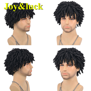 Prix de gros perruque <span class=keywords><strong>coiffure</strong></span> à la mode en pot simple <span class=keywords><strong>coiffure</strong></span> incurvée hommes cheveux courts naturel perruque synthétique de haute qualité - Product Image 3