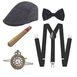 1920 Accessoires Voor Heren Gatsby Gangster Kostuum Set Heren <span class=keywords><strong>Prom</strong></span> Party Baretten Gangster Baret Jarretel Ecowalson Kostuumsets - Product Image 1