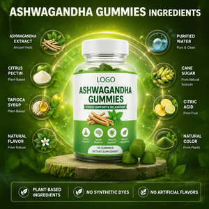Complément alimentaire Gummies à l'Ashwagandha KSM-66 pour le soutien immunitaire et énergétique, végétalien, sans gluten, biologique - Product Image 2