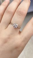 Bague en Moissanite Tendance, Sertissage à Six Griffes, Design Ajustable, en Argent Sterling S925 pour Femme, Bagues Classiques
