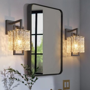Nueva lámpara de pared de vidrio de hierro creativa cuadrada de una sola cabeza Simple para interior Hotel pasillo baño sala de estar escaleras - Product Image 3