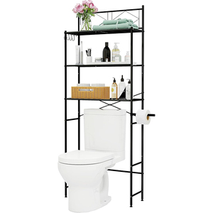 Étagère de rangement au sol noire sur mesure, taille personnalisée, pour placer du gel douche dans les toilettes 2025 - Product Image 4