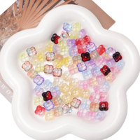 10 pièces/sac, perles de taille lâche transparentes scintillantes en forme de fleur de 10 mm pour la fabrication de bijoux DIY, porte-clés, bracelets, boucles d'oreilles