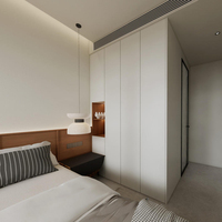 Armoire de chambre à coucher moderne sur mesure pour villa et appartement - Matériel en bois, design personnalisé, livraison directe d'usine et garantie d'un an