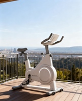 Vélo d'exercice vertical en acier à contrôle magnétique intelligent, écran LCD, surveillance de la puissance, résistance en feutre de laine - vélo silencieux pour la maison