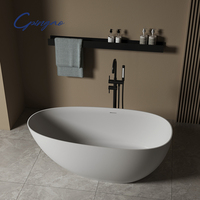Nouveau design de baignoire en pierre artificielle pour la revente baignoire en acrylique composite avec égouttoir baignoire à surface solide pure
