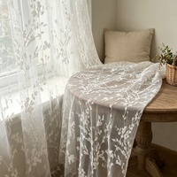 Tissu en dentelle de tulle blanc brodé de fleurs pour voile de mariée, robe, et rideau en dentelle transparente pour la décoration intérieure