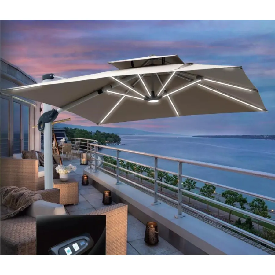 3M 4M 5M 6M Customized Spain Solution Acrílico Tecido Pátio Verão Garden Cover Outdoor sun Umbrella For Beach
