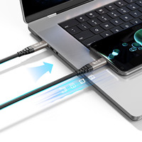 Câble d'alimentation USB-C 3.2 de 1m pour petites commandes, charge rapide 100W 5A, transfert de données 20 Go, en nylon de haute qualité, câble de charge en tissu 1.2m USB-C