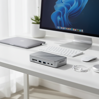 Docking Station USB-C a 10 Porte in Lega di Alluminio per USB 2.0, USB 3.1, 4K 60Hz, 100W PD, Ethernet Gigabit, Lettore di Schede SD/TF - Disponibile