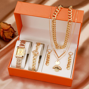 2026 Chinese New Year <strong>Gift</strong> <strong>Set</strong> for <strong>Women</strong> Luxury Handmade Stainless Steel Gold Watch Jewelry <strong>Set</strong> Necklace Bracelet Earrings Ring - Product Image 2