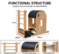 Baril d'escalier en bois de chêne de qualité professionnelle MJD ; Lit de Pilates en chêne pour usage domestique ; Reformer Pilates commercial pour salle de sport