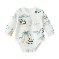 Combinaison pour bébé nouveau-né pour le printemps et l'automne, en pur coton, barboteuse triangulaire sans couture pour nourrissons