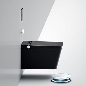 <span class=keywords><strong>WC</strong></span> intelligent mural de luxe en céramique allongé avec siège chauffant, télécommande, capteur de pied, chasse d'eau, veilleuse et désodorisation automatique - Product Image 6