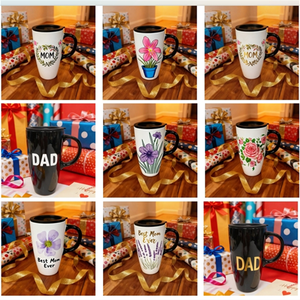 Taza de cerámica personalizada <span class=keywords><strong>para</strong></span> papá Taza de café negra con diseño de letra dorada Regalo del Día del Padre - Product Image 4