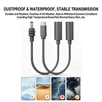 Câble étanche Starlink Type C mâle vers femelle 0,65 pi/0,2 m, câble d'extension mini DC 18AWG compatible avec Starlink Mini