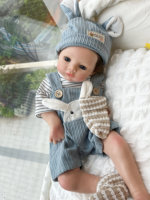 18-Zoll Weiche Silikon-Reborn-Babypuppen Handgefertigte Bemalte Neugeborenen-Realistische Vollsilikon-Modellpuppe DIY-Spielzeug Anpassbare Farbe