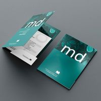 Servicio de Impresión de Carpetas de Archivo Personalizadas para Empresas, Carpeta de Presentación Publicitaria de Papel de 9x12 Pulgadas con 2 Bolsillos