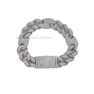 16Mm Box Button Head <b>Cuban</b> Bracelet, Hip Hop Pig Nose <b>Cuban</b> <b>Chain</b> - Product Image 5